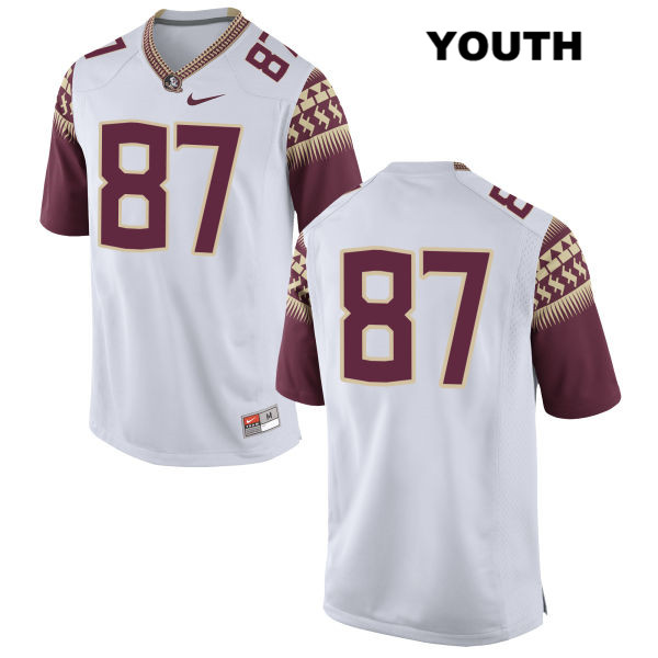 Youth NCAA Nike Florida State Seminoles #87 Jared Jackson College No Name White Stitched Authentic Football Jersey FTE5569VC
